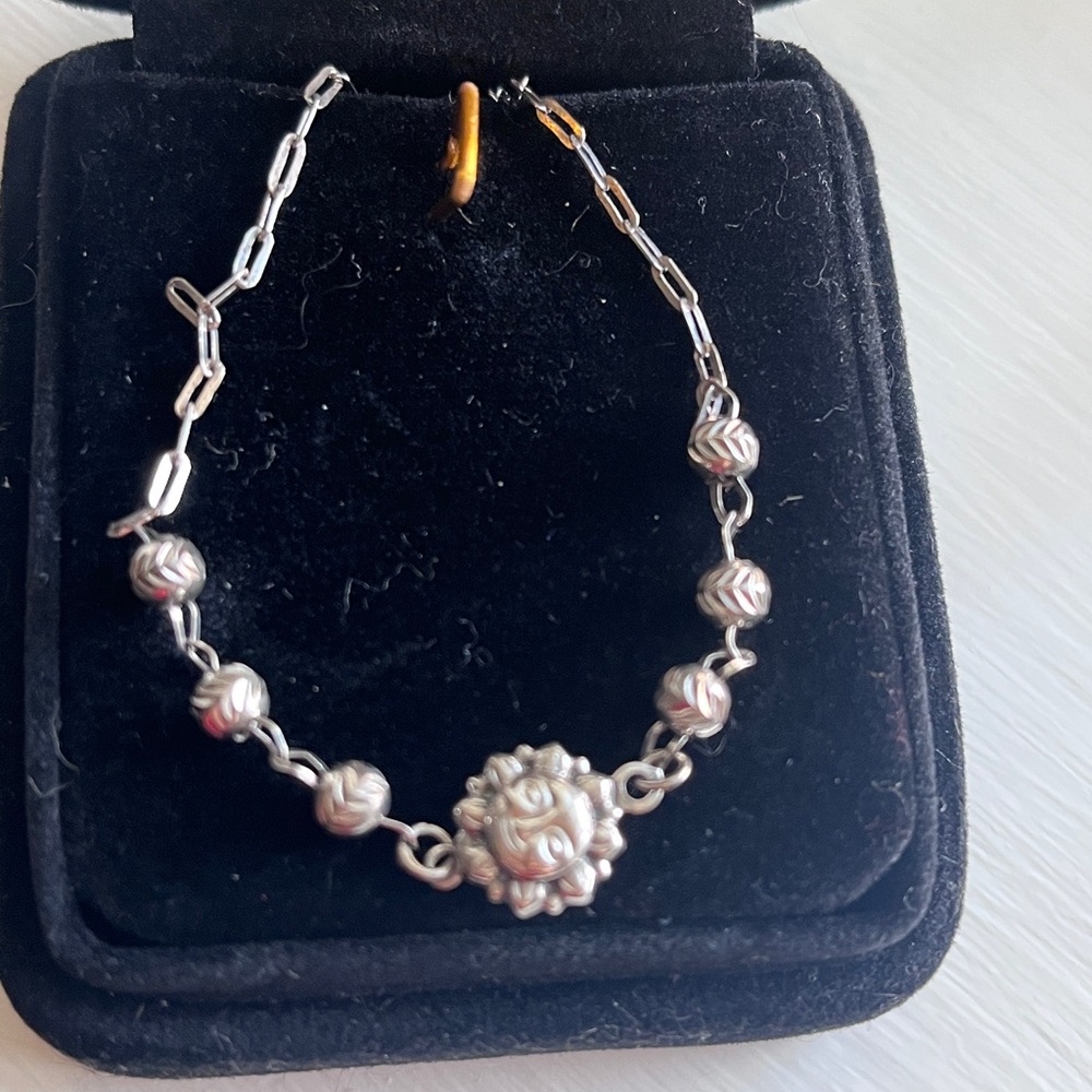 Celestial Sun paper clip bracelet sterling silver